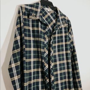 Plaid Long Tunic Jacket Flannel Long Sleeve Shirt